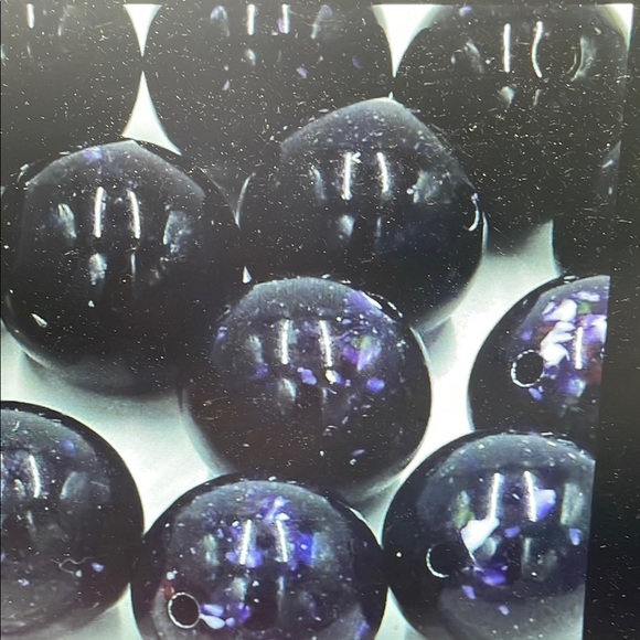 (6) Vintage Nos German Black and Purple Beaded Necklace - Picture 1 of 1